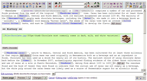 Screenshot of wikEd in action